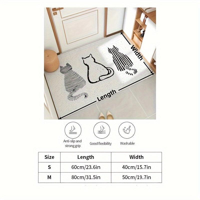 Cat Back Pattern Entrance Door Mat Anti-fouling Anti-slip Waterproof Mat