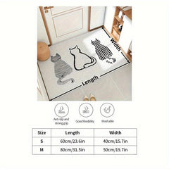 Cat Back Pattern Entrance Door Mat Anti-fouling Anti-slip Waterproof Mat