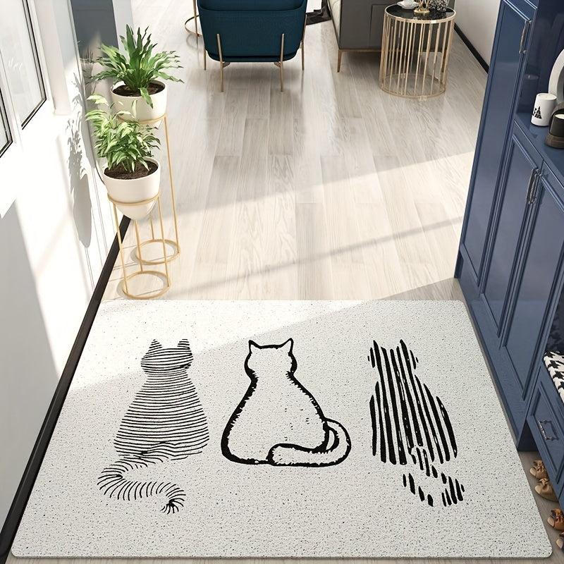 Cat Back Pattern Entrance Door Mat Anti-fouling Anti-slip Waterproof Mat