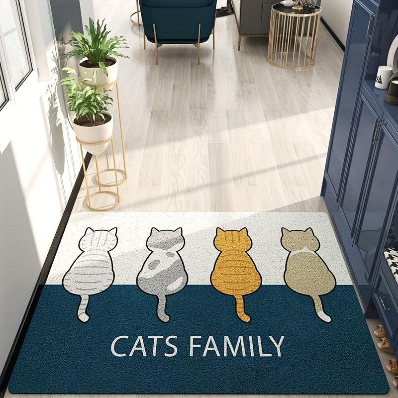 Cat Back Pattern Entrance Door Mat Anti-fouling Anti-slip Waterproof Mat