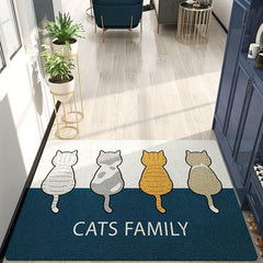 Cat Back Pattern Entrance Door Mat Anti-fouling Anti-slip Waterproof Mat