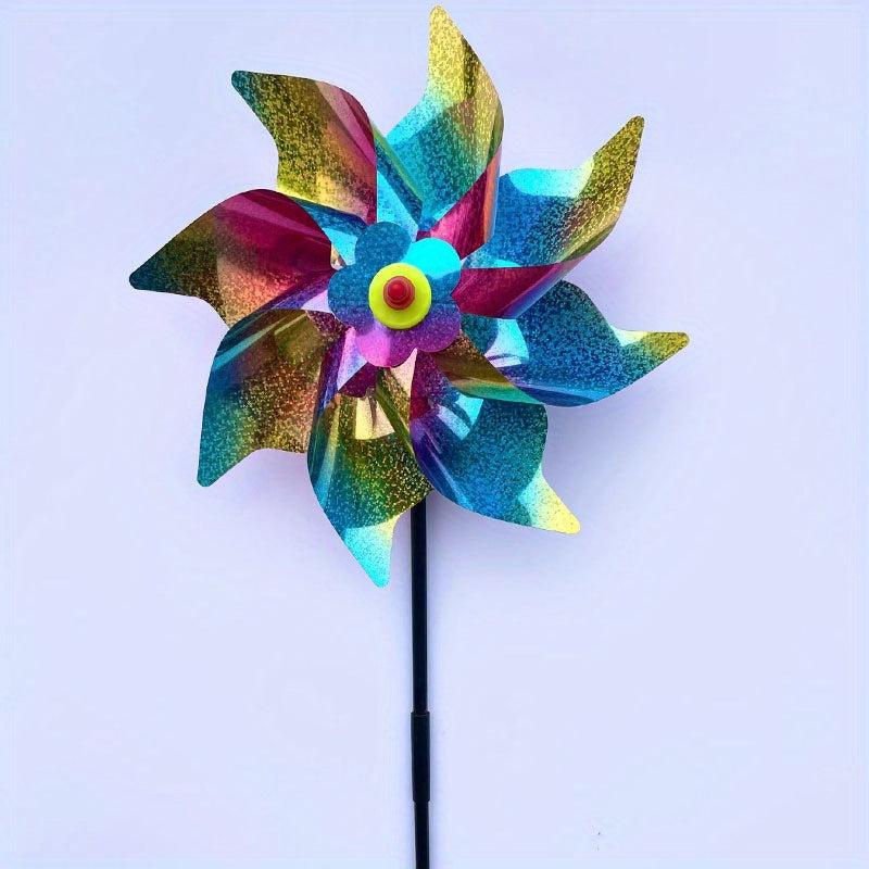 Reflective Pinwheels for Garden Decor - Set of 2