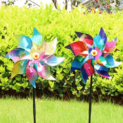 Reflective Pinwheels for Garden Decor - Set of 2