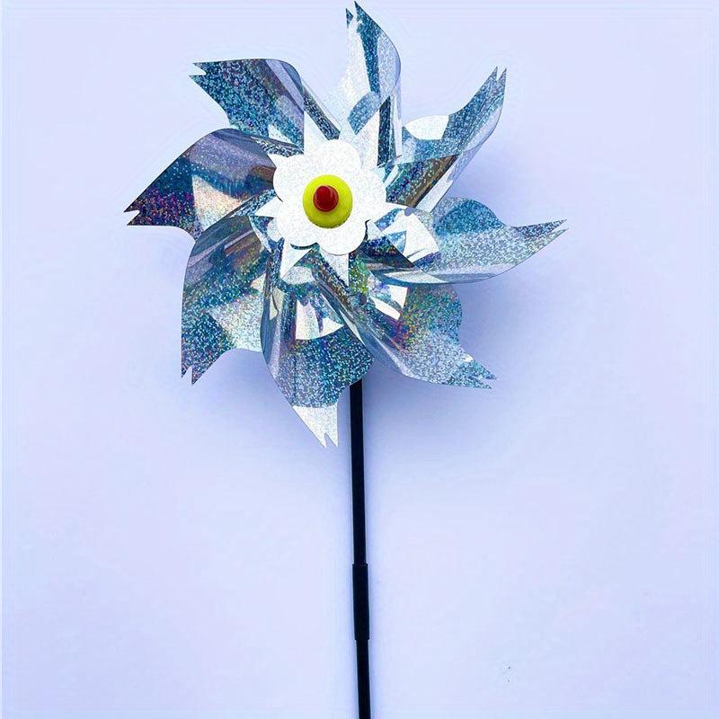 Reflective Pinwheels for Garden Decor - Set of 2