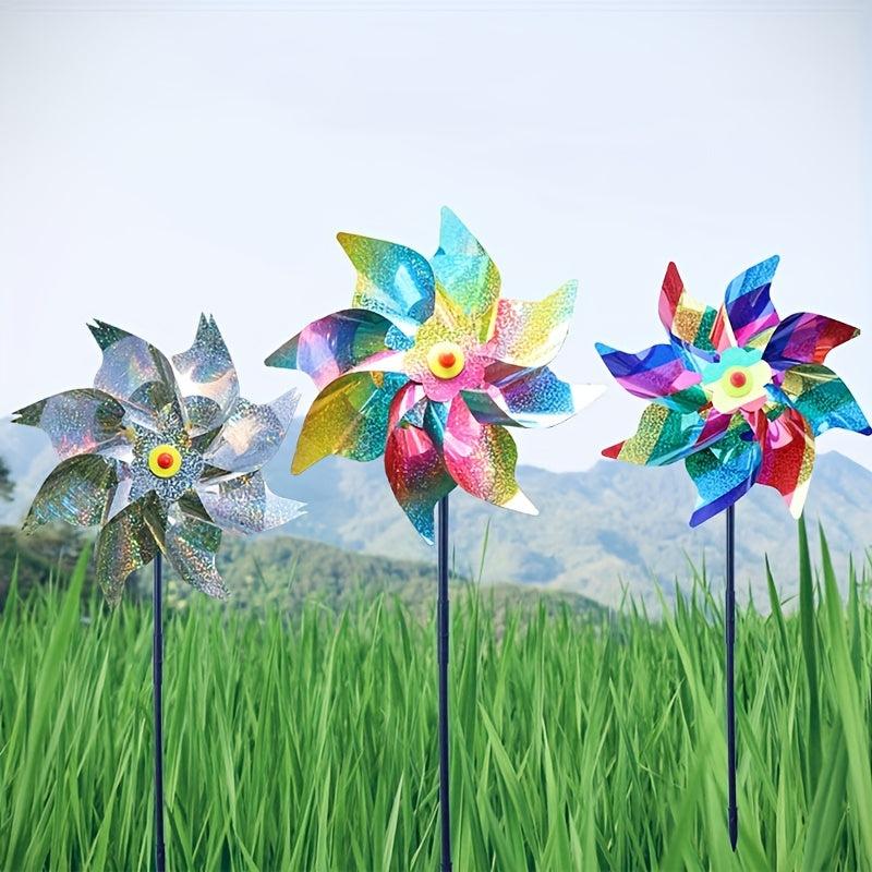 Reflective Pinwheels for Garden Decor - Set of 2