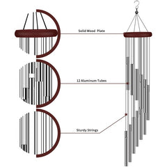 1Pc Aluminum Wind Chimes 12 Pipe