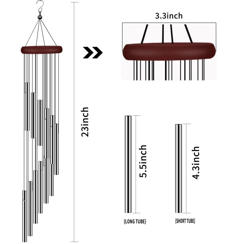 1Pc Aluminum Wind Chimes 12 Pipe
