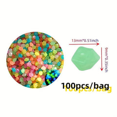 100pcs Luminous Stones Glow In The Dark Pebbles Home Garden Decoration