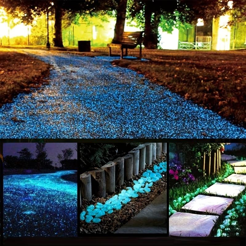 100pcs Luminous Stones Glow In The Dark Pebbles Home Garden Decoration