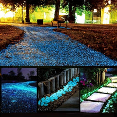 100pcs Luminous Stones Glow In The Dark Pebbles Home Garden Decoration