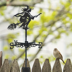 Stainless Steel Weather Vane Magic Broom Shape Metal Weathercock