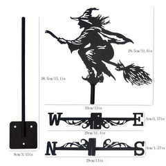 Stainless Steel Weather Vane Magic Broom Shape Metal Weathercock