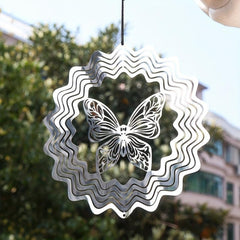 Stainless Steel Butterfly Wind Spinner Outdoor Decor