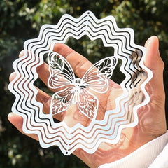 Stainless Steel Butterfly Wind Spinner Outdoor Decor