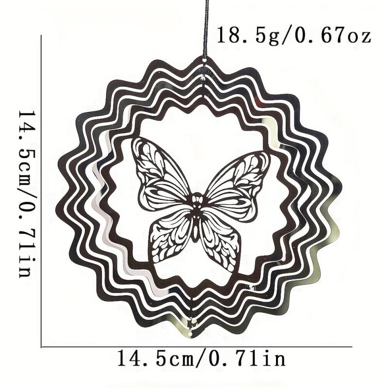Stainless Steel Butterfly Wind Spinner Outdoor Decor
