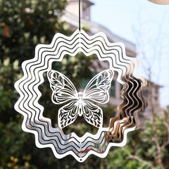 Stainless Steel Butterfly Wind Spinner Outdoor Decor