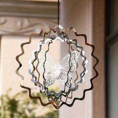 Stainless Steel Butterfly Wind Spinner Outdoor Decor