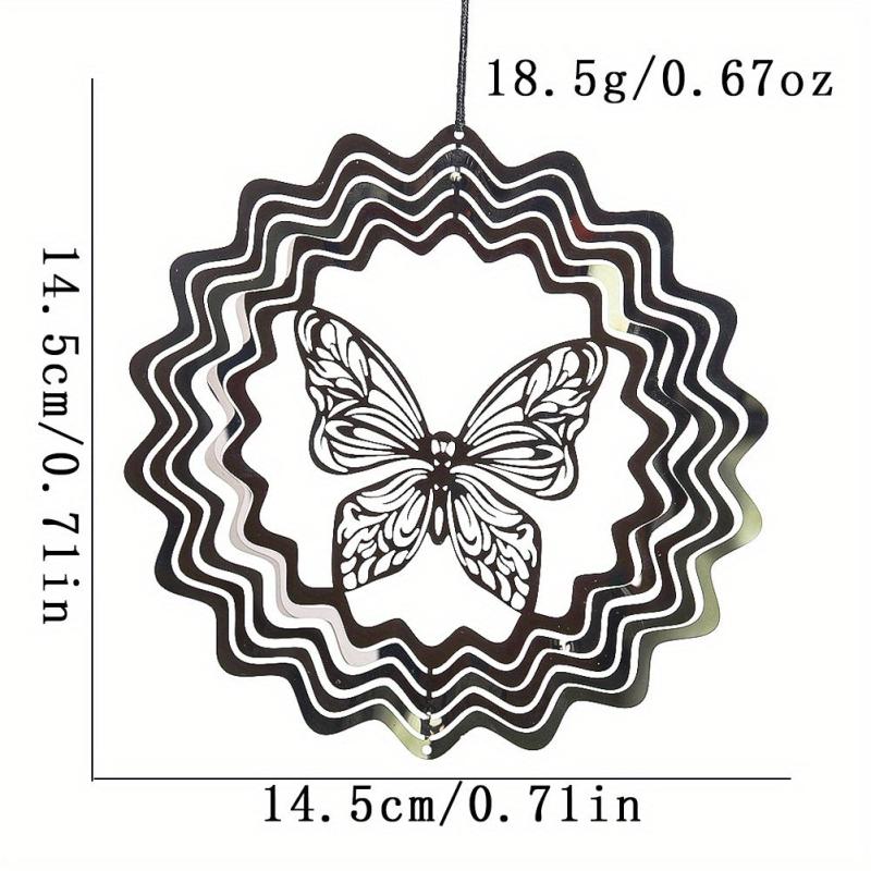 Stainless Steel Butterfly Wind Spinner Outdoor Decor