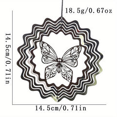 Stainless Steel Butterfly Wind Spinner Outdoor Decor