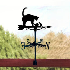 Iron Garden Cat & Mouse Wind Vane Metal Weathervane Yard Lawn Garden