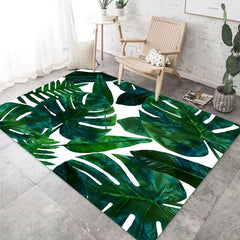 Tropical Plant Leaf Doorway Mat Indoor Non Slip Absorbent Floor Padded