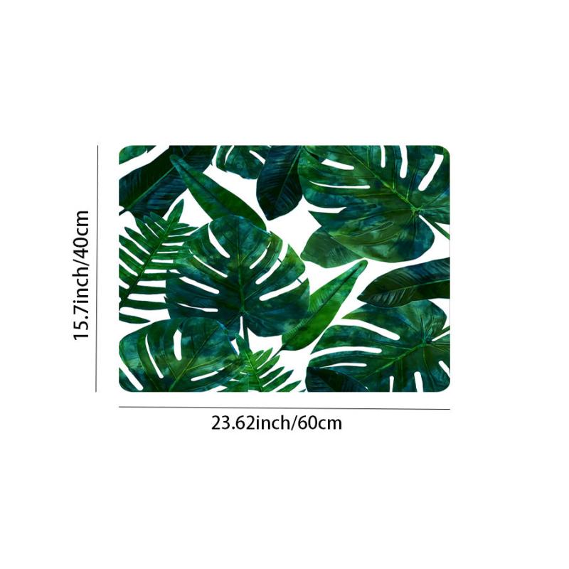 Tropical Plant Leaf Doorway Mat Indoor Non Slip Absorbent Floor Padded