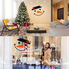 Christmas DIY Stickers Set - Snowman Face Decals for Garage Door