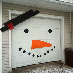 Christmas DIY Stickers Set - Snowman Face Decals for Garage Door
