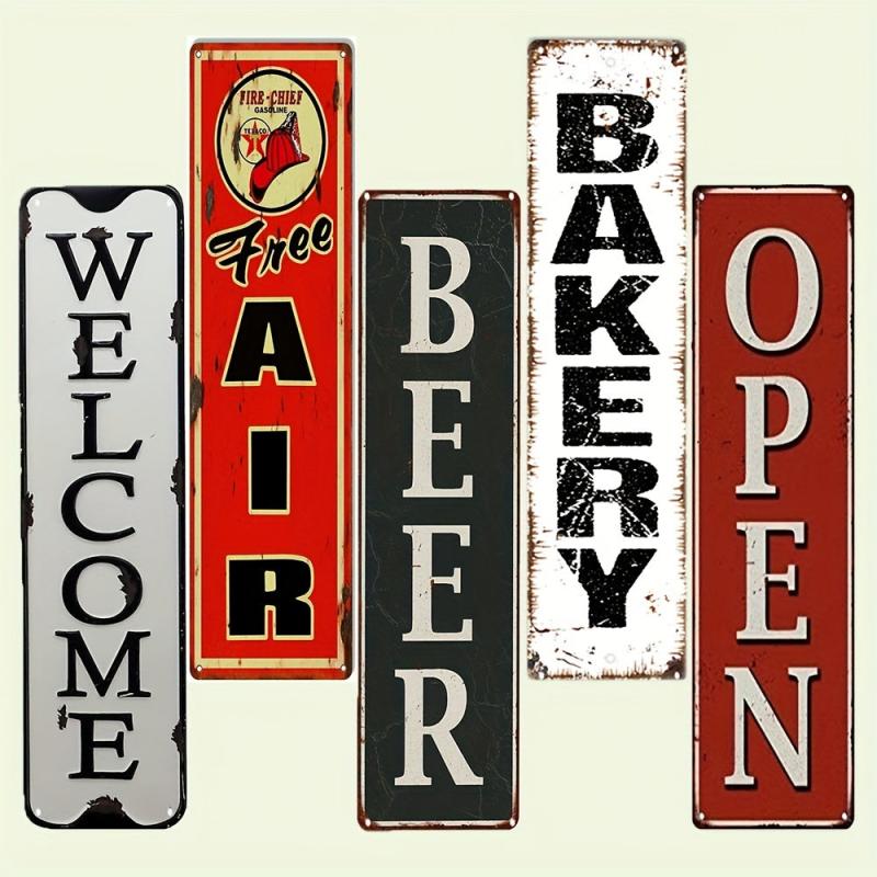 Retro Metal Tin Signs Rustic Street Road Signs Amusement Park Scenic