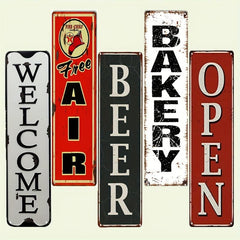 Retro Metal Tin Signs Rustic Street Road Signs Amusement Park Scenic