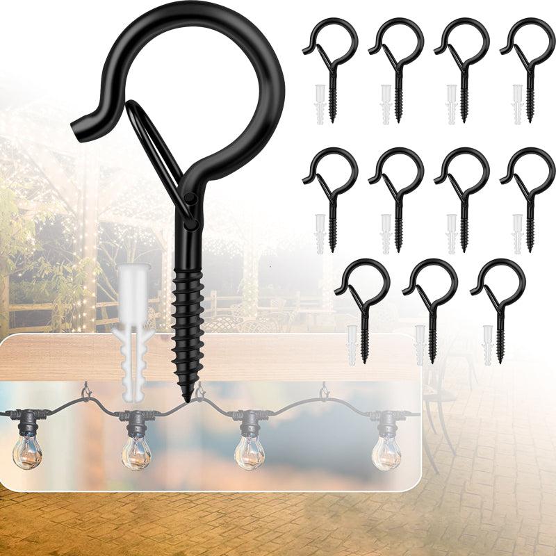 Hanger Hooks Screw for Outdoor String Lights Safety Buckle Cup Eye Hook