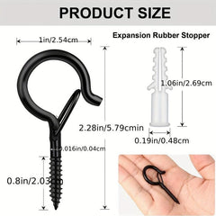 Hanger Hooks Screw for Outdoor String Lights Safety Buckle Cup Eye Hook