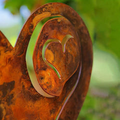 Rusted Heart Decor for Indoor/Outdoor Garden - Curly Wire - Yard Flower Bed
