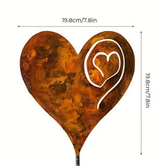 Rusted Heart Decor for Indoor/Outdoor Garden - Curly Wire - Yard Flower Bed