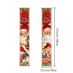 Merry Christmas Door Curtain Hanging Banner Porch Decor