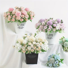 Artificial Hydrangea Flower Real Touch Arrangement Room Decor