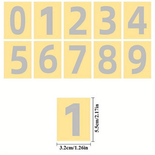 10pcs Reflective Door Number Sticker, Self-adhesive Label, Home Decor