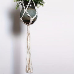Boho Flower Pot Hanging Basket Cotton Rope Tassel Three-layer
