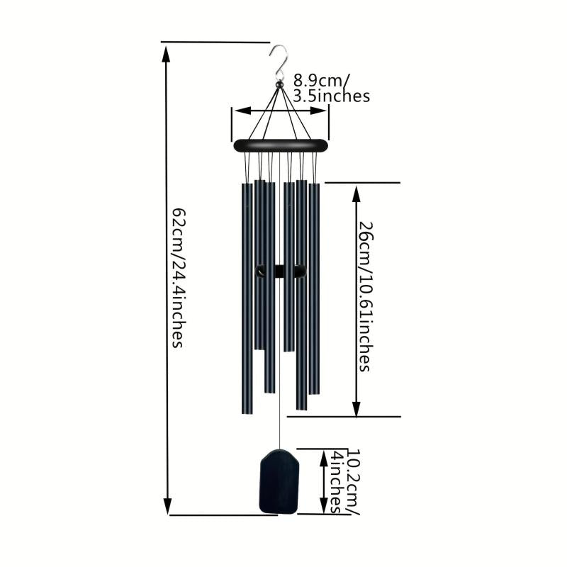 6 Tube Memorial Wind Chime for Outdoor Space Enhancement