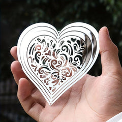 3D Beating Love Heart Rotating Wind Spinner Garden Patio Decoration