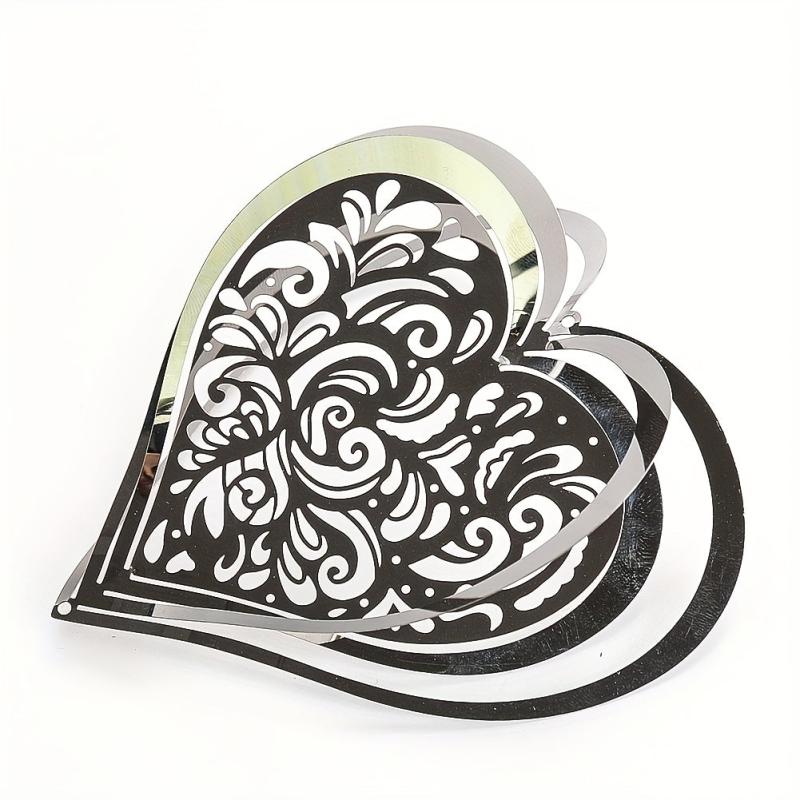 3D Beating Love Heart Rotating Wind Spinner Garden Patio Decoration