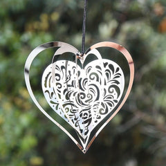 3D Beating Love Heart Rotating Wind Spinner Garden Patio Decoration