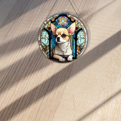 Chihuahua Window Pendant Acrylic Waterproof Wall Hanging Gift For Dog