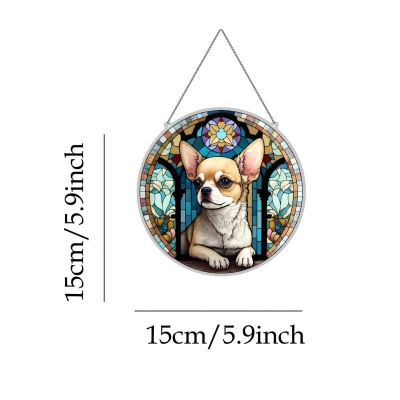 Chihuahua Window Pendant Acrylic Waterproof Wall Hanging Gift For Dog