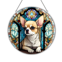 Chihuahua Window Pendant Acrylic Waterproof Wall Hanging Gift For Dog