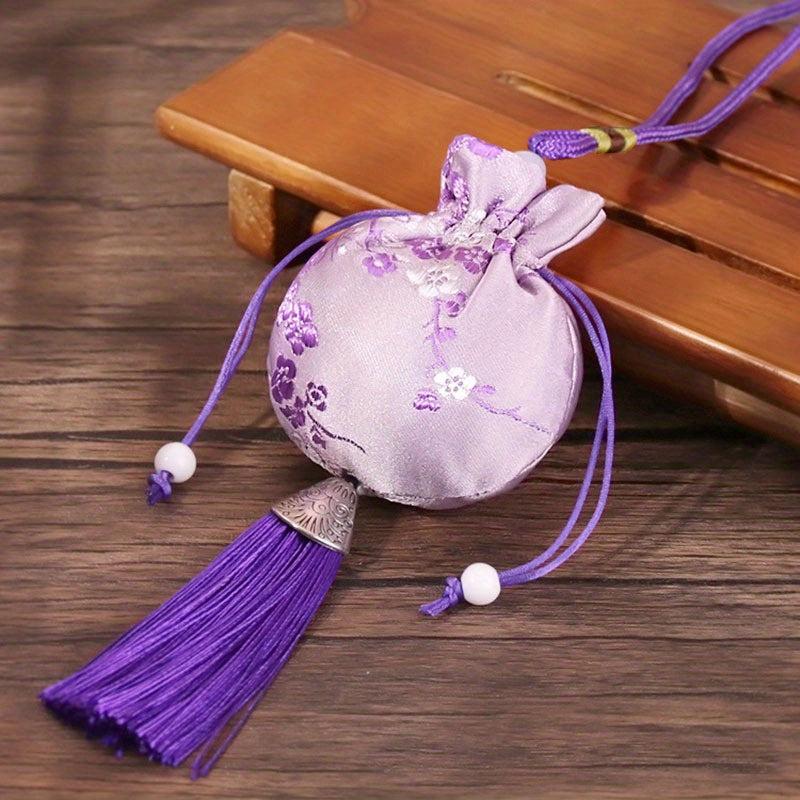Embroidery Fragrance Sachet with Tassels for Home Room Cabinet Car Decor