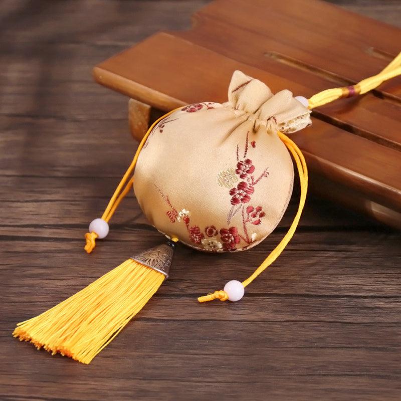 Embroidery Fragrance Sachet with Tassels for Home Room Cabinet Car Decor