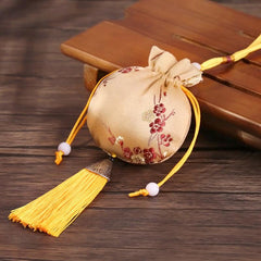 Embroidery Fragrance Sachet with Tassels for Home Room Cabinet Car Decor