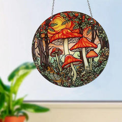 Handmade Mushroom Suncatcher Home Decor Gift