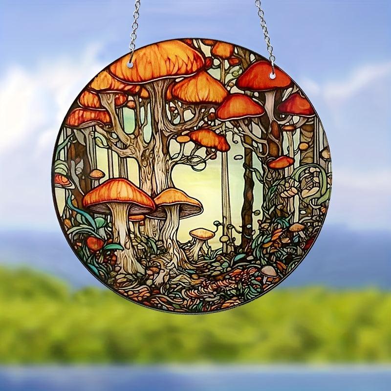 Handmade Mushroom Suncatcher Home Decor Gift